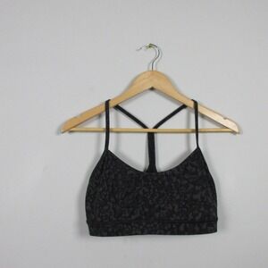 Lululemon Flow Y Bra 10 Grey Light Support Camo Nulu nWorkout Sports Yoga 90